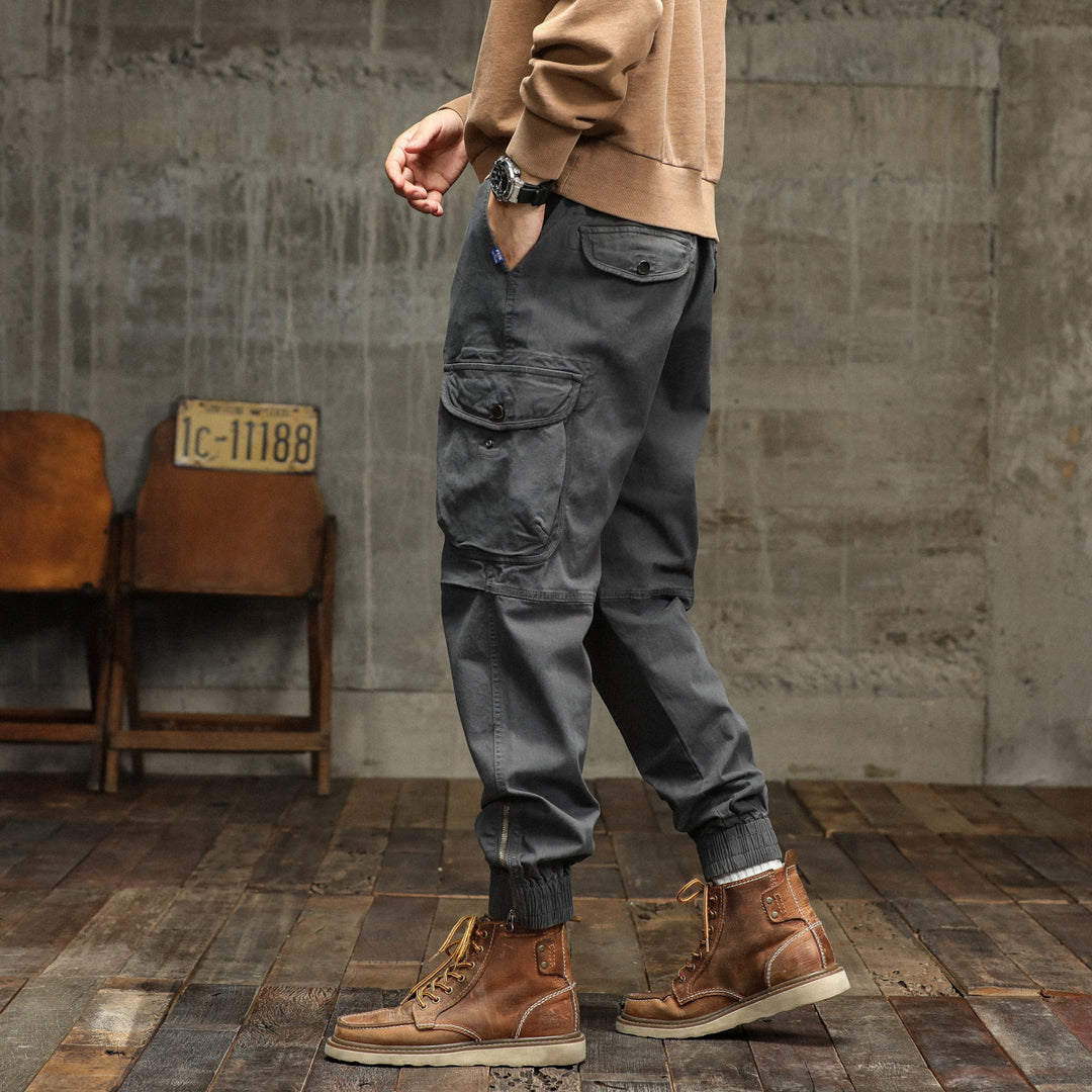 Herren Cargo-Hose mit elastischem Bund und multifunktionalen Taschen Echoarchiv
