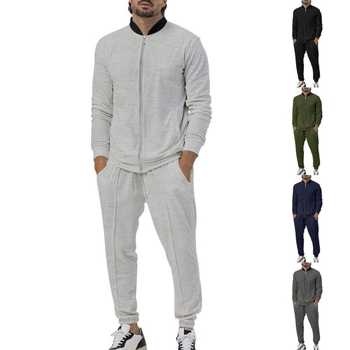 Herren sportliches Freizeit-Set mit durchgehendem Reißverschluss und elastischen Bündchen Echoarchiv