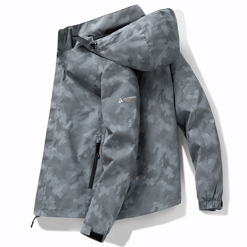 Herren Wetterfeste Outdoor-Jacke mit verstellbarem Kapuzenkragen Echo Archiv