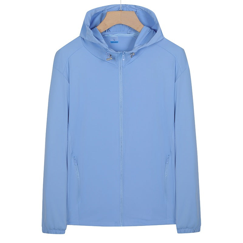 Unisex Leichte wind- und wasserabweisende Kapuzen‑Übergangsjacke mit durchgehendem Reißverschluss, Reißverschlusstaschen & elastischen Bündchen Echoarchiv