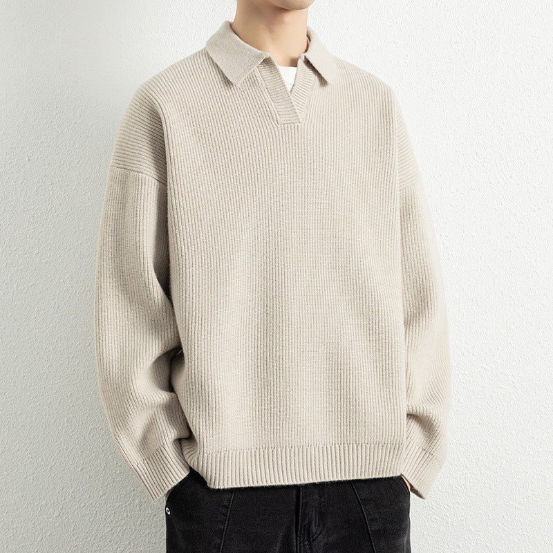 Herren lässiger Strickpullover mit modernem V-Ausschnitt und sportlichem Design Echoarchiv