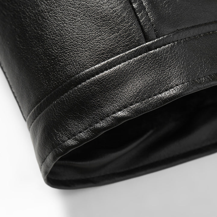 Herren warme Lammlederjacke mit gefüttertem Kragen Echoarchiv