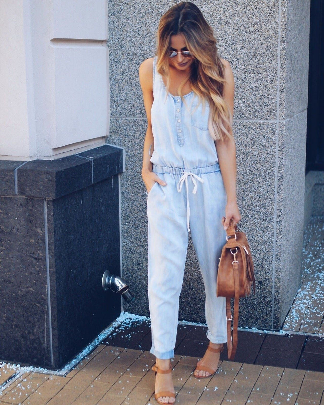 Frühling Sommer Newcomer Damen Denim Jumpsuit – Solévia