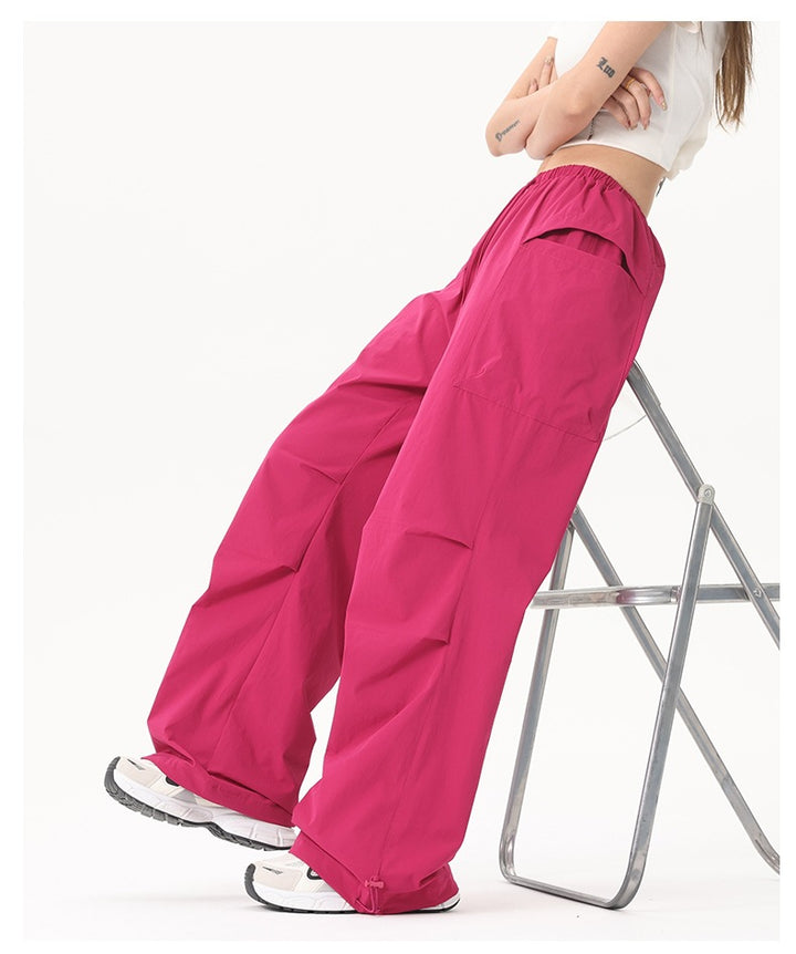 Damen Wide‑Leg Cargo‑Hose mit elastischem Bund & Utility‑Taschen Echoarchiv