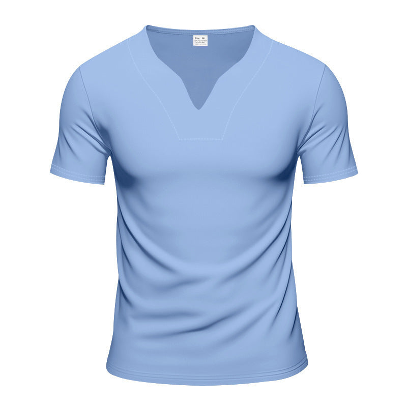 Herren Sportliches V-Ausschnitt T-Shirt aus atmungsaktivem Material Echoarchiv