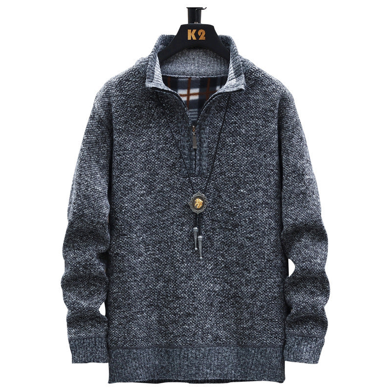Herren Strickpullover mit halber Reißverschluss und modernem Design Echoarchiv