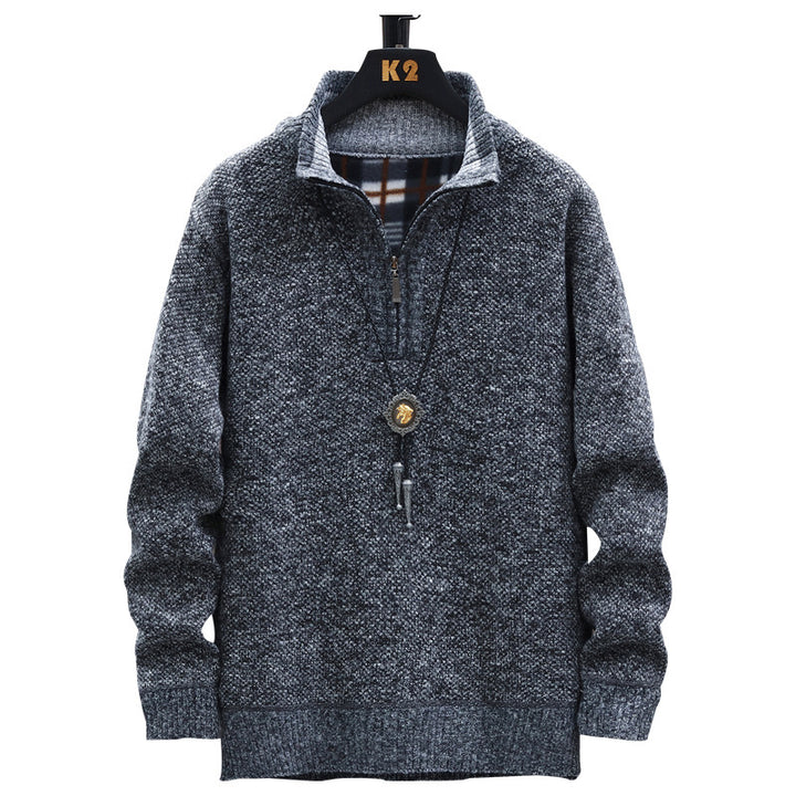 Herren Strickpullover mit halber Reißverschluss und modernem Design Echoarchiv