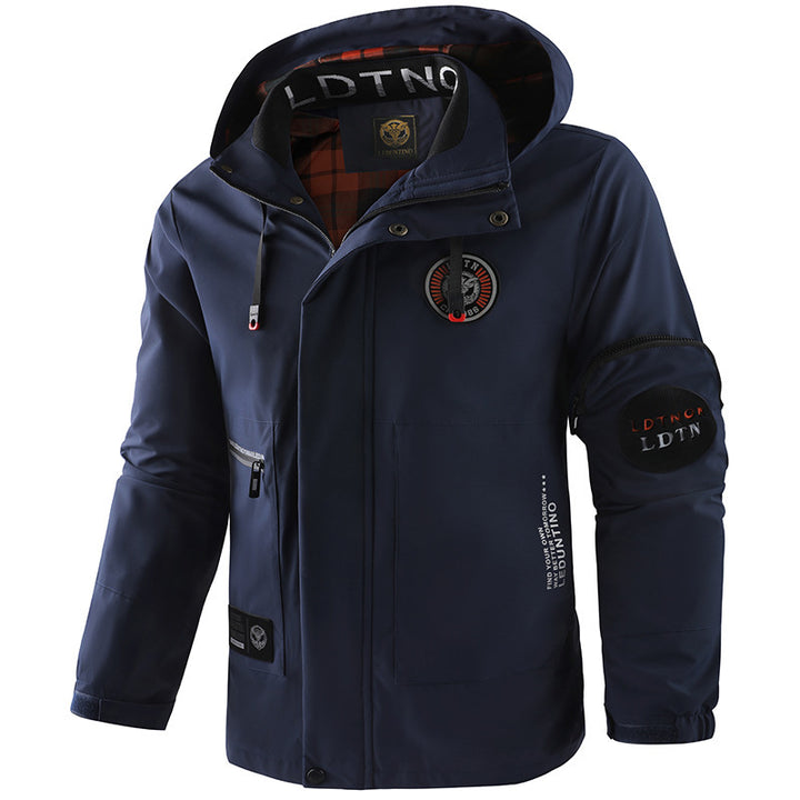 Herren nan wasserdichte Parka-Jacke mit Kapuze, mehrfachen Utility-Taschen, verstärkten Ärmelabschlüssen und winddichter Membran Echo Archiv