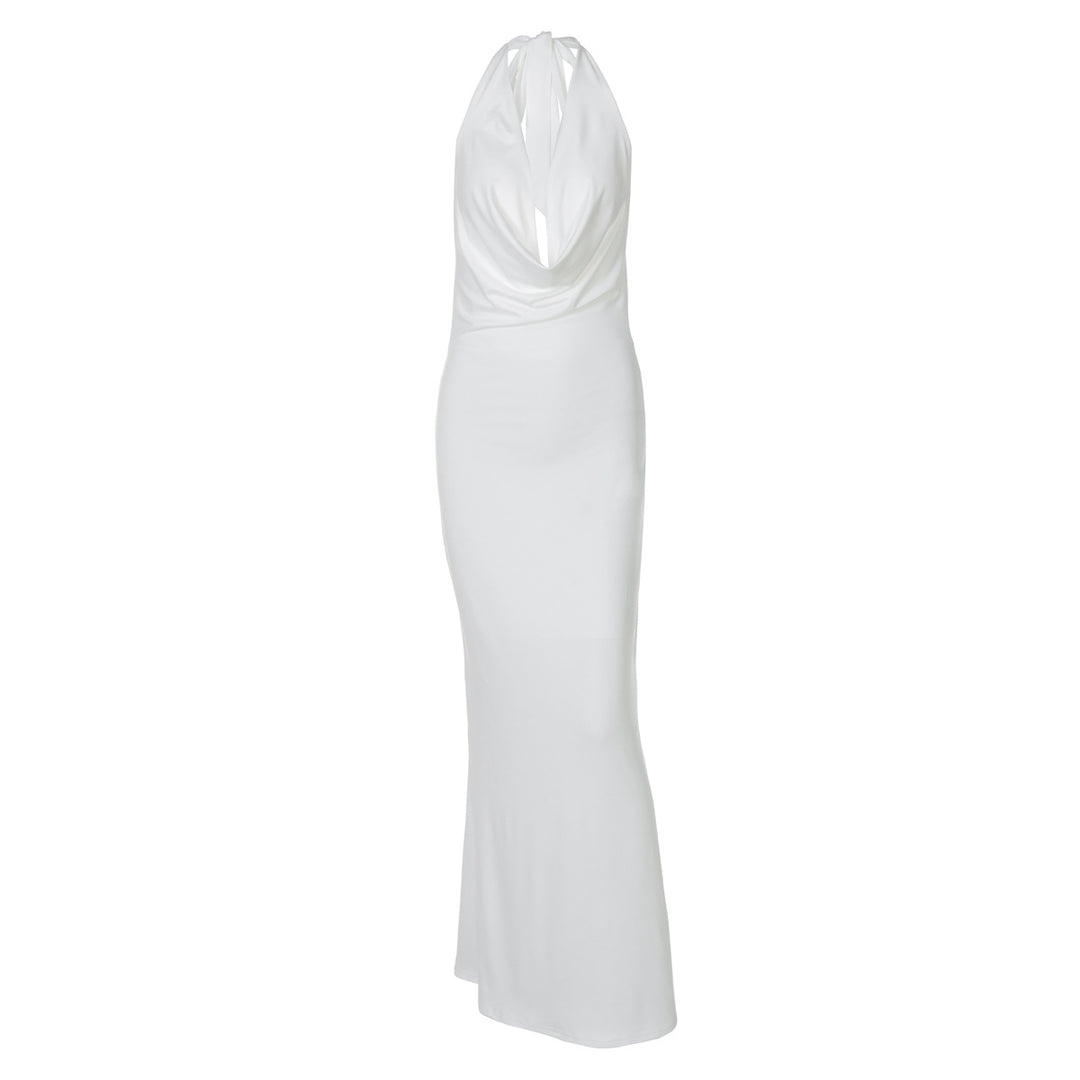 Damen Elegantes Longdress mit tiefem V-Ausschnitt und figurbetontem Schnitt Echo Archiv