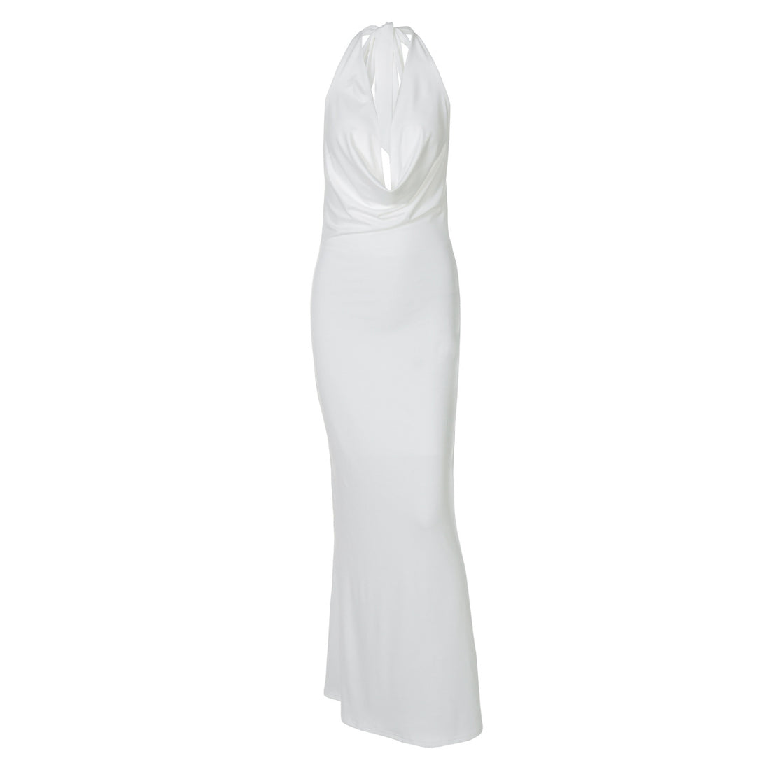 Damen Elegantes Longdress mit tiefem V-Ausschnitt und figurbetontem Schnitt – Élara