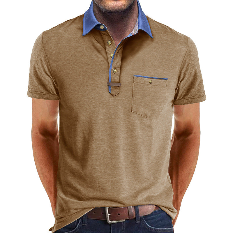 Herren Poloshirt mit modischem Kragen und praktischer Brusttasche Echoarchiv