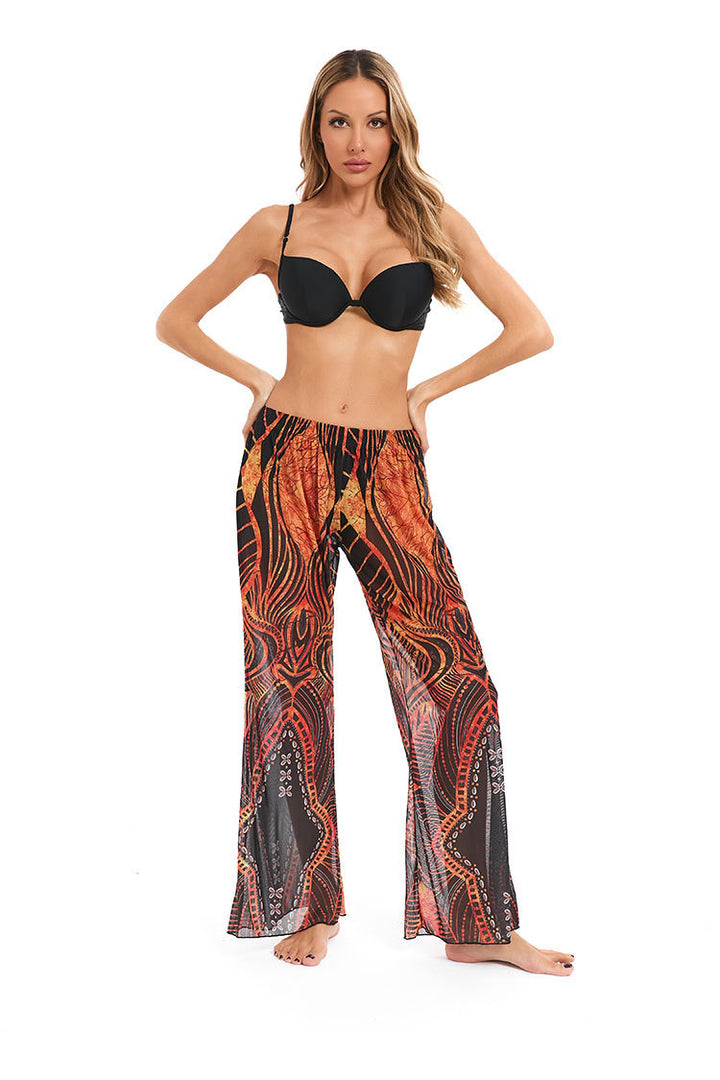 Damen Leggings aus luftiger, transparenter Stoffqualität mit exotischem Muster Echo Archiv