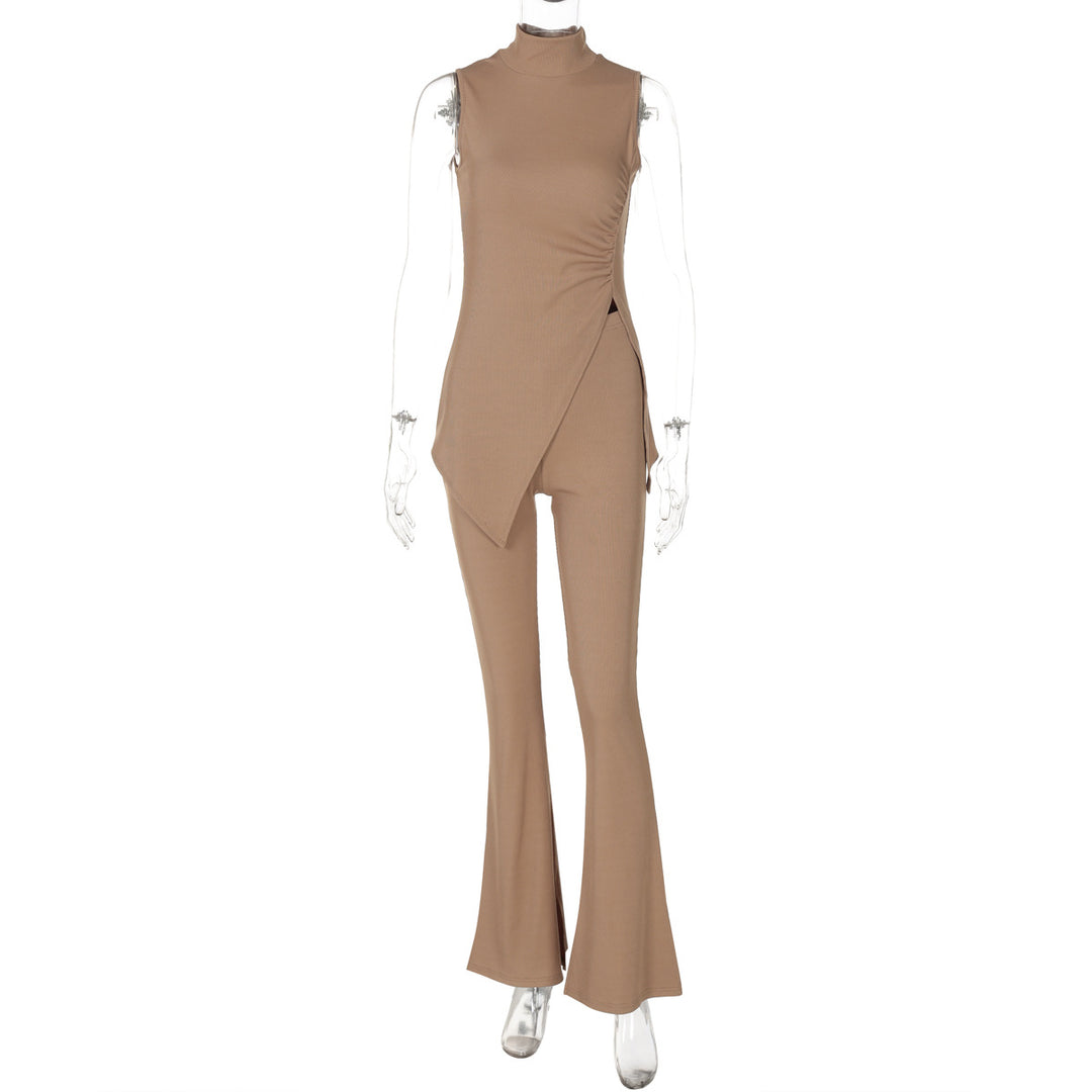 Damen elegant geschnittenes Einteiler-Set mit asymmetrischem Design und Stehkragen Echo Archiv