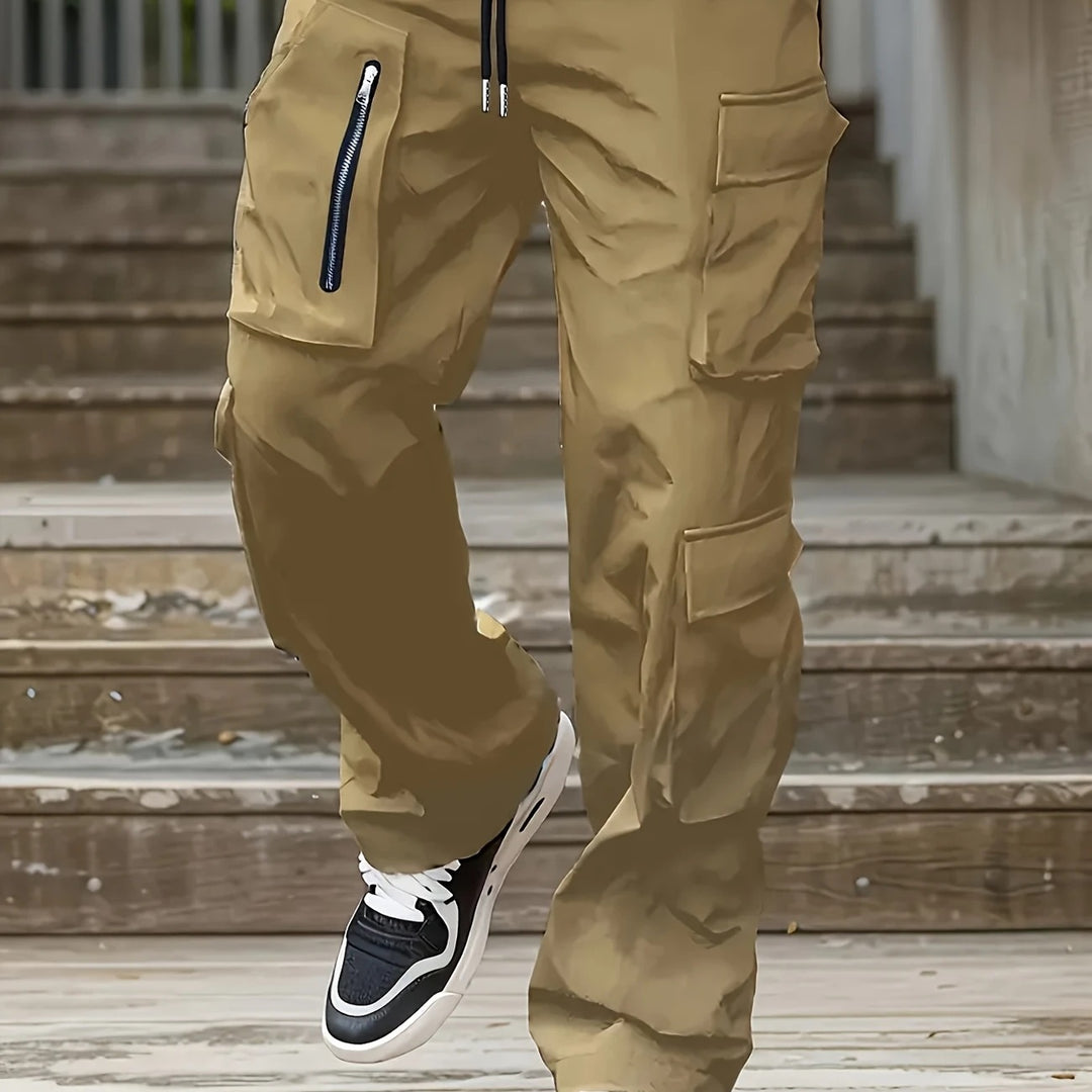 Herren Multifunktionale Cargohose mit großen Klapp‑ und Reißverschlusstaschen sowie Kordelzug Echo Archiv