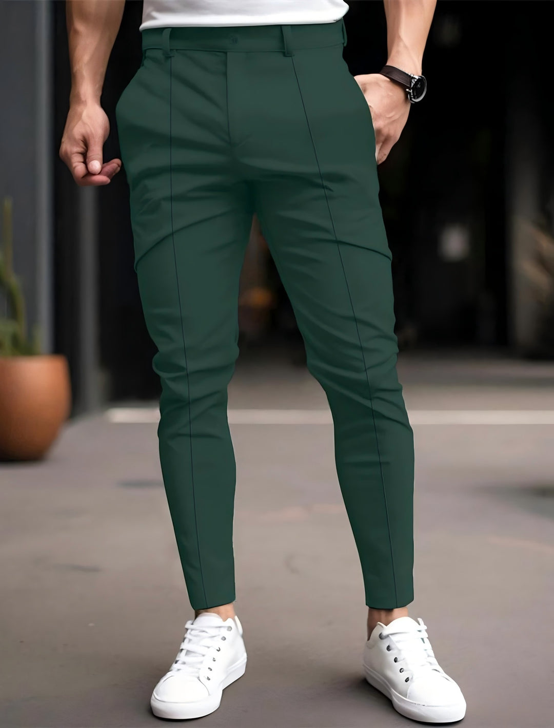 Herren Slim-Fit Chinohose mit praktischen Taschen Echoarchiv