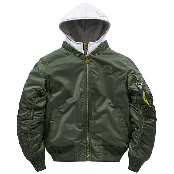 Herren nan fliegerinspirierte Bomberjacke mit integriertem Kapuzeneinsatz, Ärmeltasche und wattierter Innenlage Echo Archiv