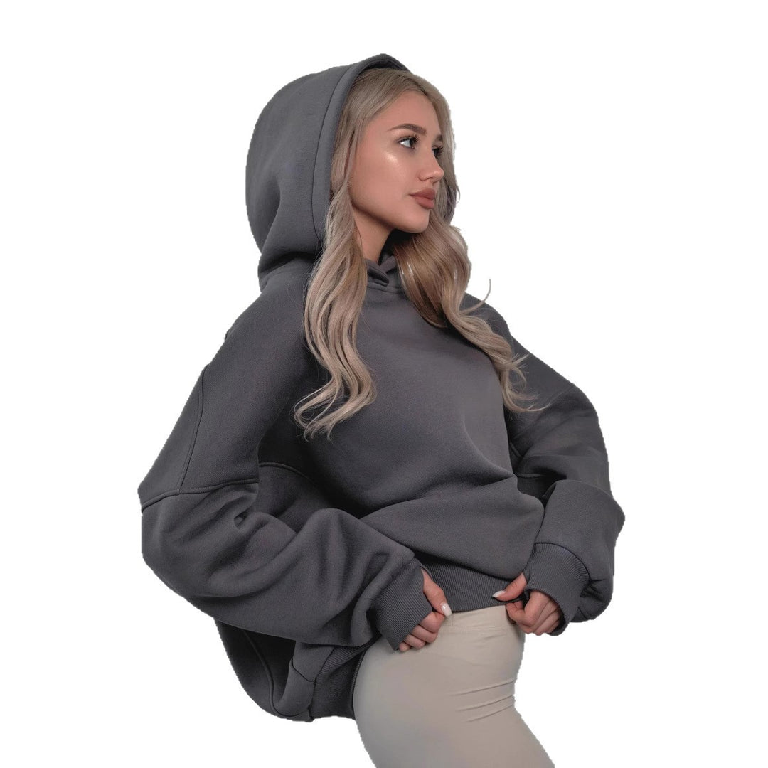 Damen oversized Kapuzenpullover mit extraweiter Passform und tief geschnittener Kapuze – Auréline