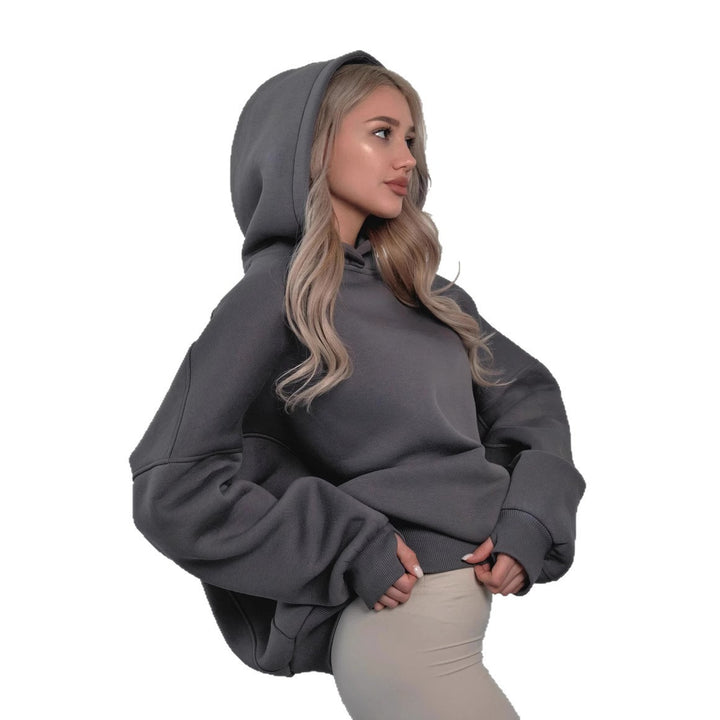 Damen oversized Kapuzenpullover mit extraweiter Passform und tief geschnittener Kapuze – Auréline
