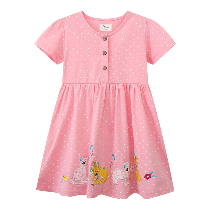Mädchen Sommerkleid mit niedlichen Tierapplikationen Echo Archiv