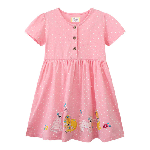 Mädchen Sommerkleid mit niedlichen Tierapplikationen Echo Archiv