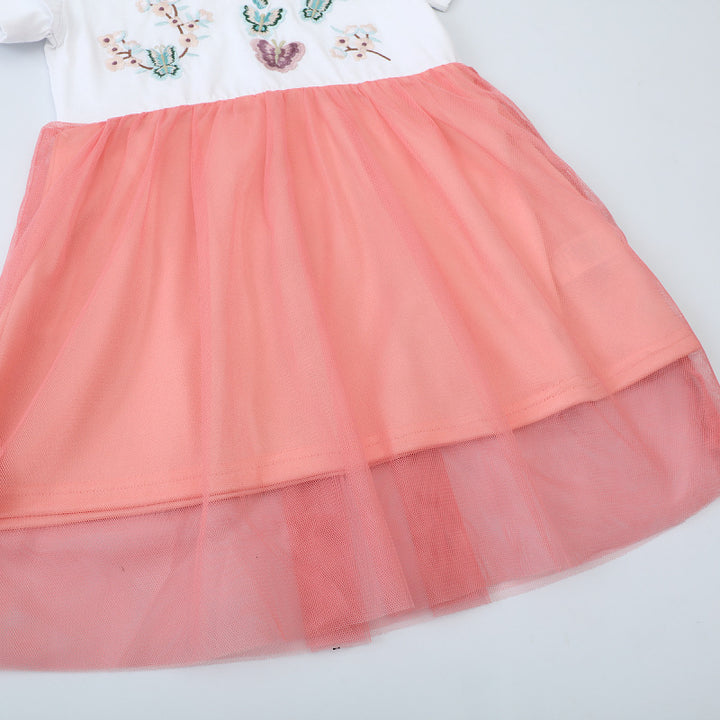 Mädchen Kurzarm Kleid mit floralem Tüllrock Echo Archiv
