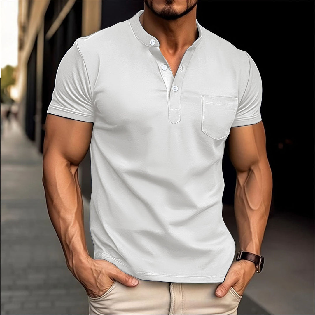 Herren Polohemd mit modischen Knopfdetails Echoarchiv