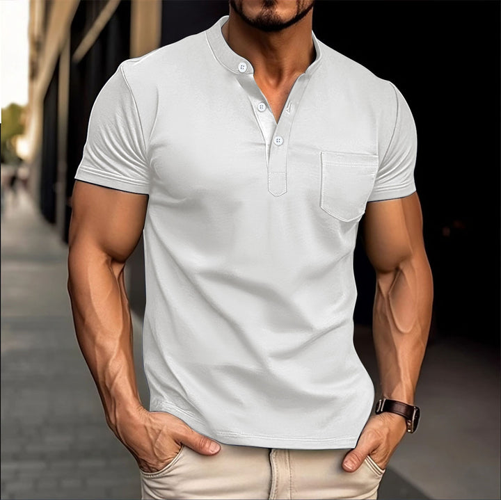 Herren Polohemd mit modischen Knopfdetails Echoarchiv