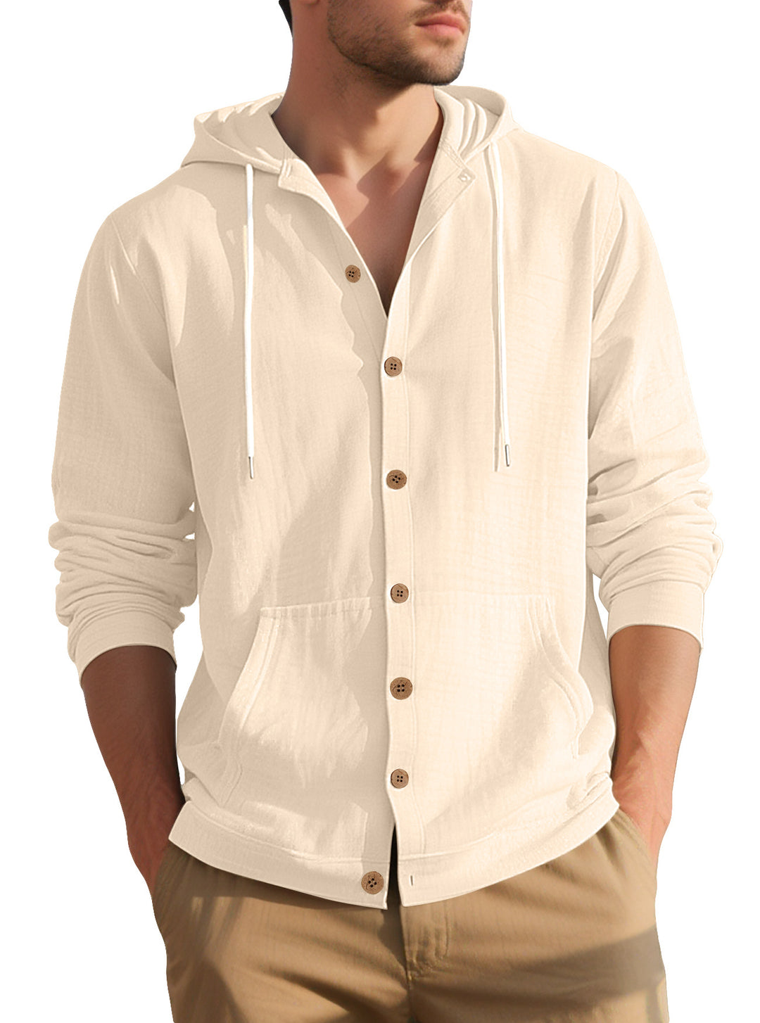 Herren elegante Freizeitjacke mit Kapuze und praktischen Taschen Echoarchiv