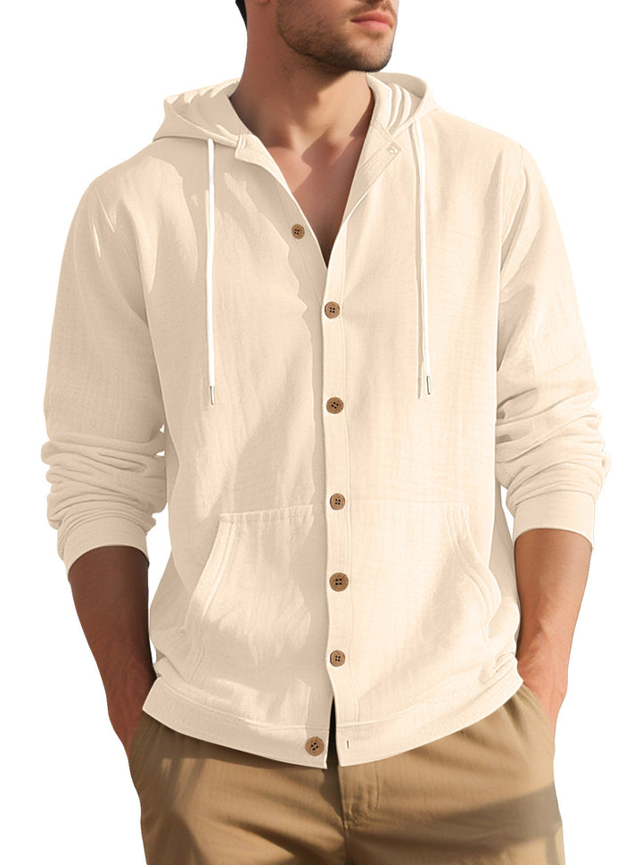 Herren elegante Freizeitjacke mit Kapuze und praktischen Taschen Echoarchiv