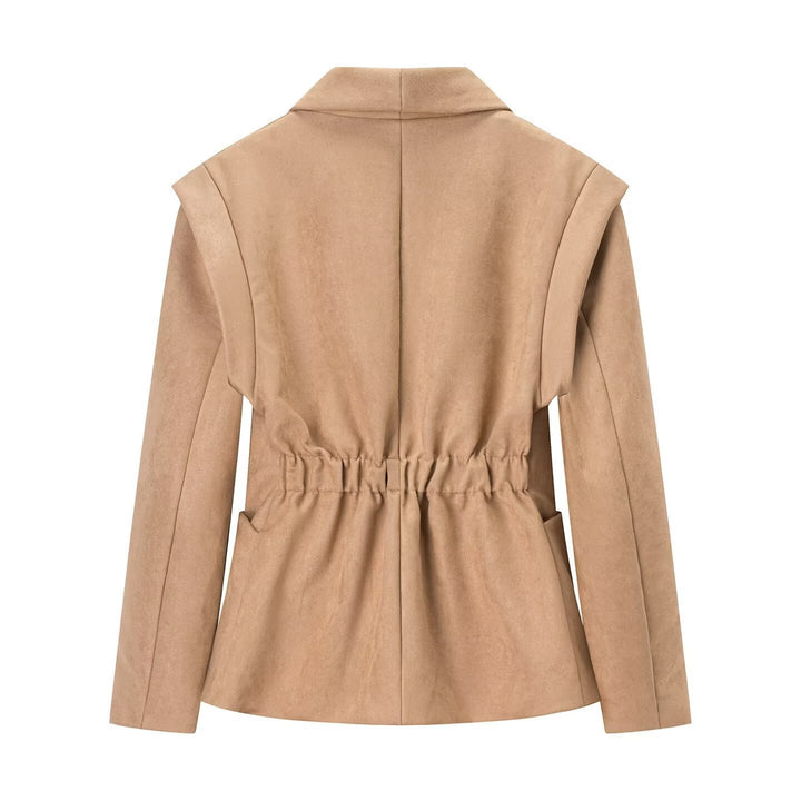 Damen Oversize-Veloursblazer mit Schalkragen, Ein-Knopf‑Verschluss und aufgesetzten Taschen Echo Archiv