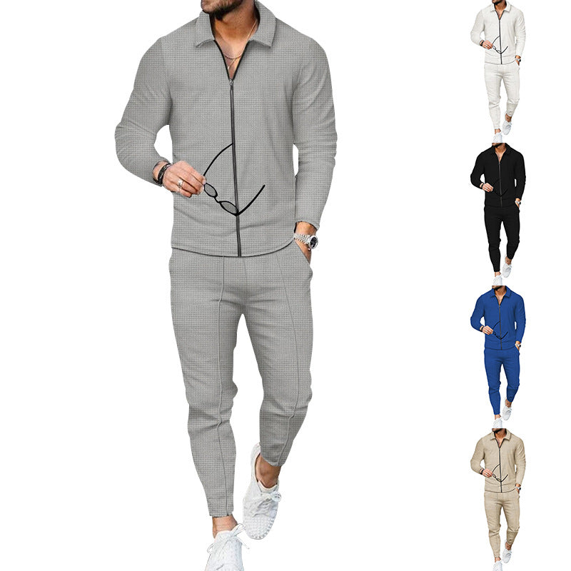 Herren Sportliches Zip-Up Set mit atmungsaktiver Struktur Echoarchiv