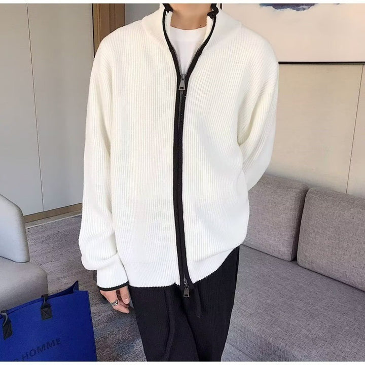 Herren Modische Strickjacke mit Stehkragen Echo Archiv
