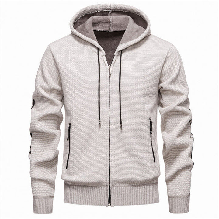 Herren Sportliche Kapuzenjacke mit innovativem Materialmix Echoarchiv