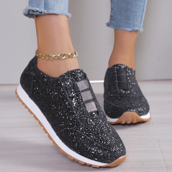 Damen  glitzernde Slippersneaker mit elastischer Zungenblende gepolsterter Innensohle und rutschfester Profilsohle Echo Archiv
