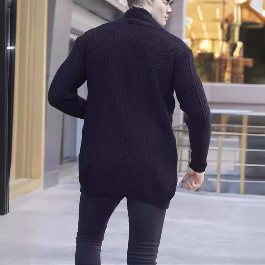 Herren Longline-Strickcardigan mit Schalkragen, Zopf- und Perlmuster Echo Archiv