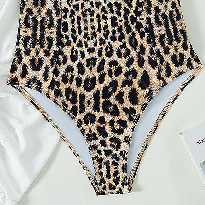 Damen Einteiliger Badeanzug mit modischem Leo-Muster und Push-Up-Funktion Echo Archiv
