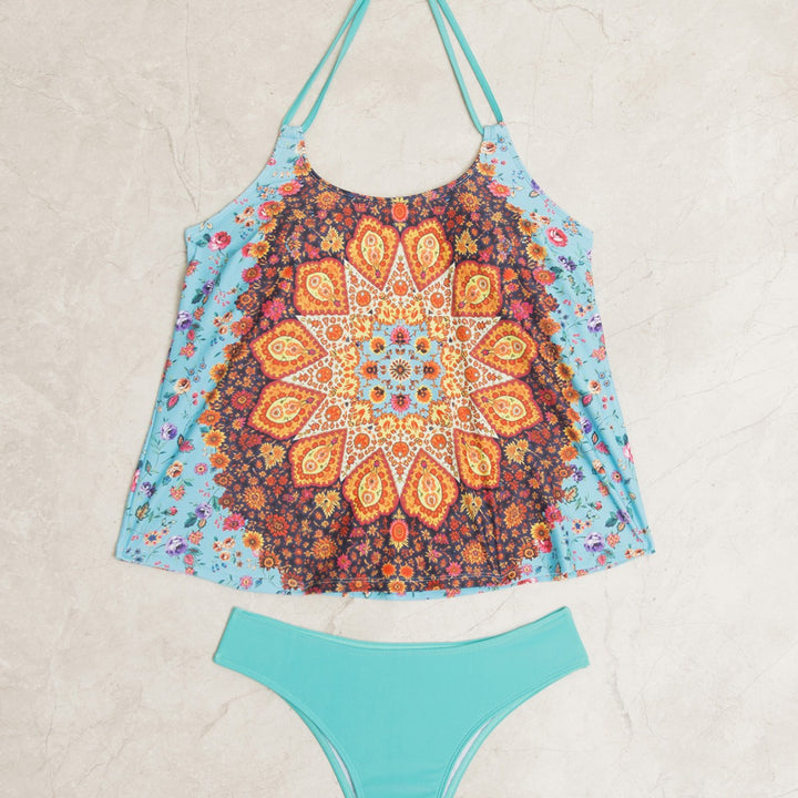 Damen Tankini-Set mit modischem Muster und lässigem Schnitt Echo Archiv