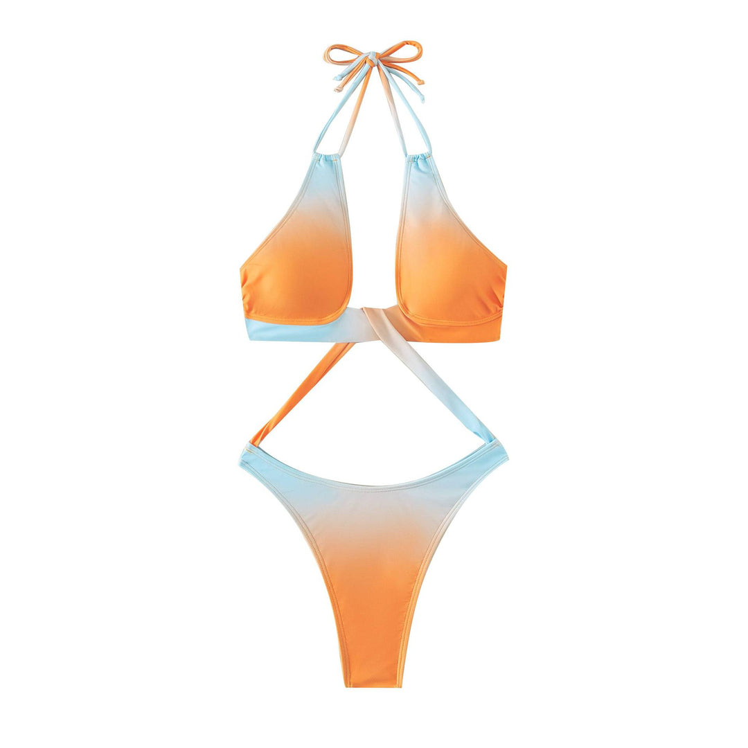Damen Triangel-Bikini mit kreuzendem Oberteil und hohem Beinausschnitt Echo Archiv