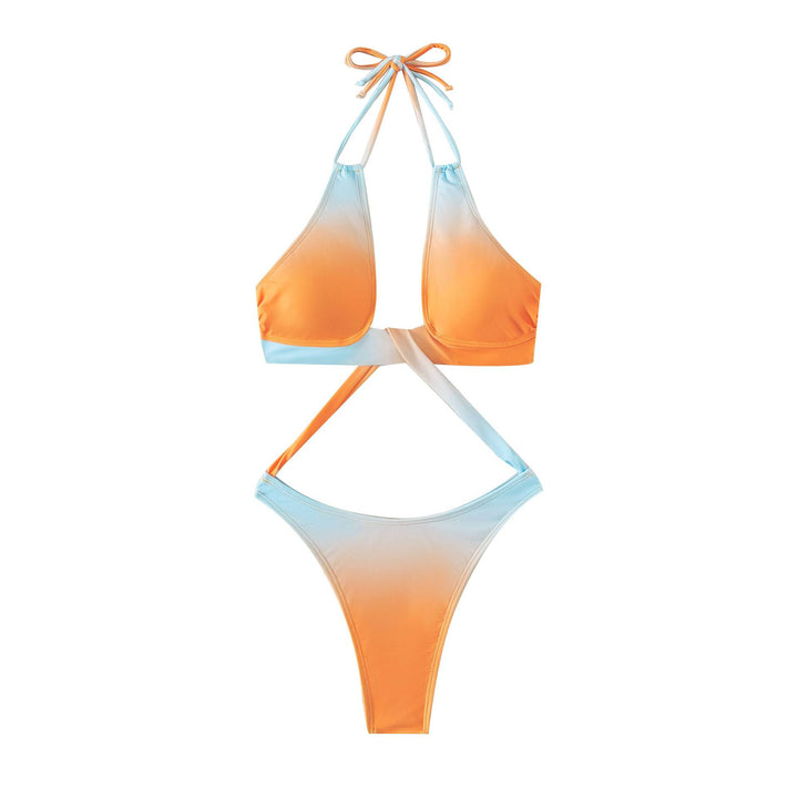 Damen Triangel-Bikini mit kreuzendem Oberteil und hohem Beinausschnitt Echo Archiv
