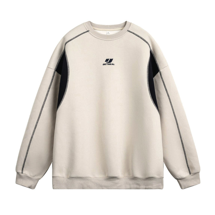 Unisex Sportlich-lässiges Oversize-Sweatshirt mit Rundhals, Kontrast-Panels und Flatlock-Nähten Echo Archiv
