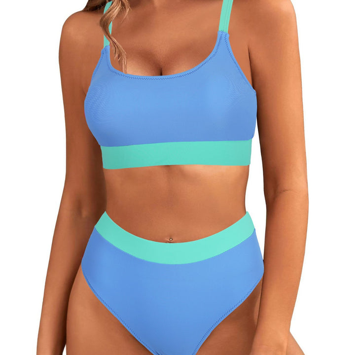 Damen Bikini-Set mit farbblockierendem Design und hohem Bund Echo Archiv