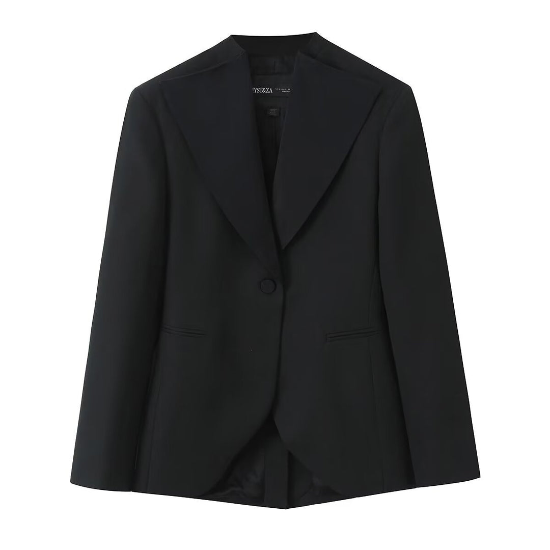 Damen Taillierter Ein-Knopf-Blazer mit breitem Schalkragen und schmaler Silhouette Echo Archiv