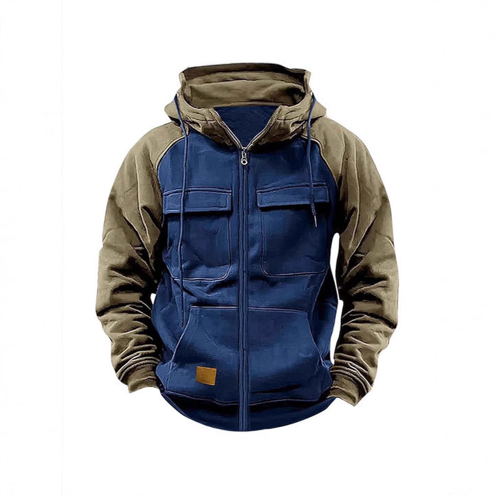 Herren Sportliche Kapuzenjacke mit praktischen Brusttaschen und warmem Fleece-Material Echoarchiv
