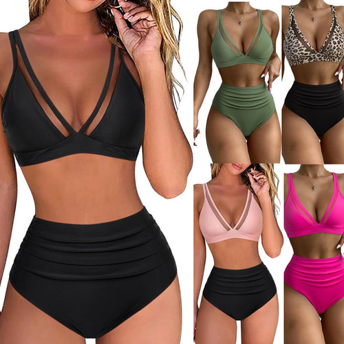 Damen Bikini-Set mit modischem Animalprint und Bicolor-Design Echo Archiv
