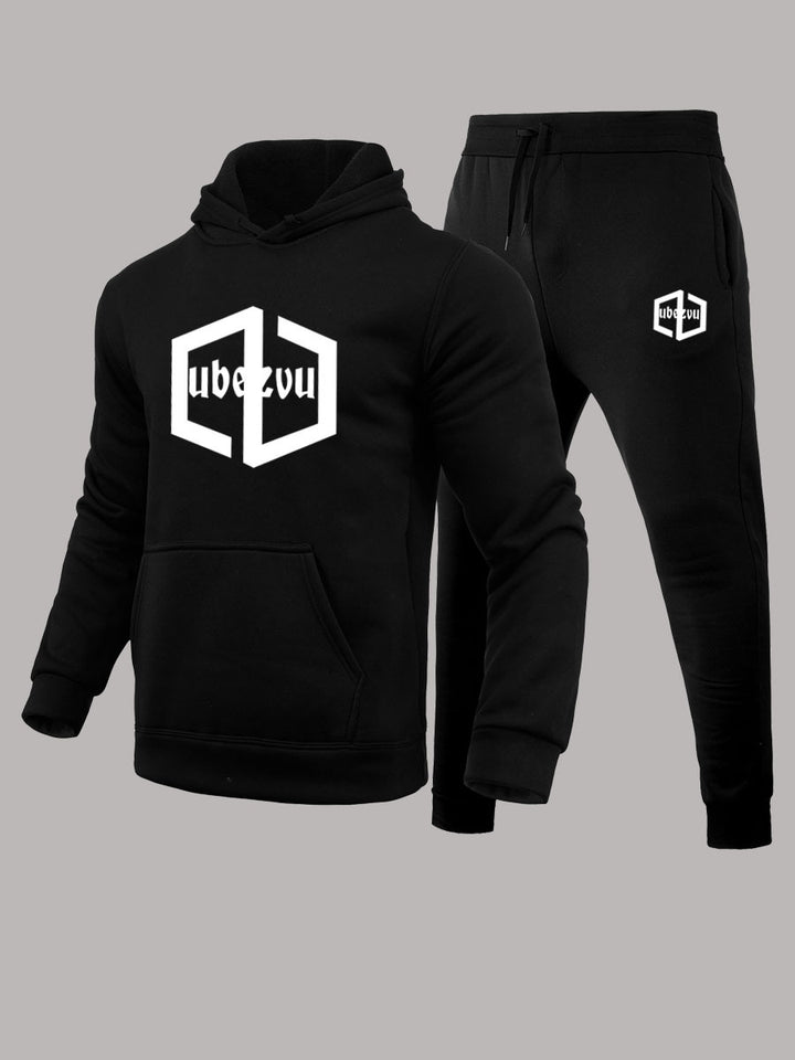 Herren Hoodie und Jogginghose Set mit praktischem Kängurutaschen-Design Echoarchiv