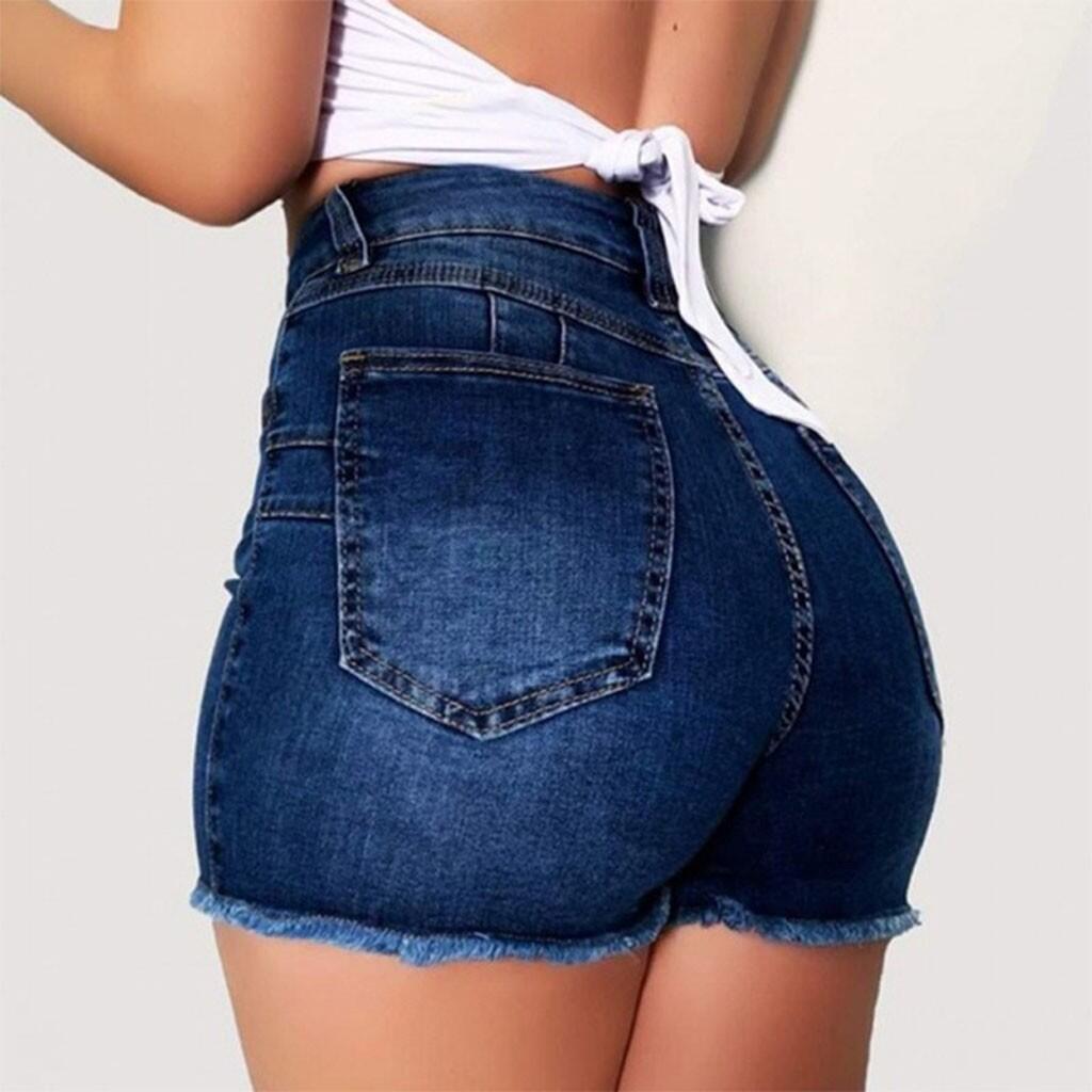 Damen hoch taillierte Denim-Shorts im modernen Vintage-Stil Echo Archiv