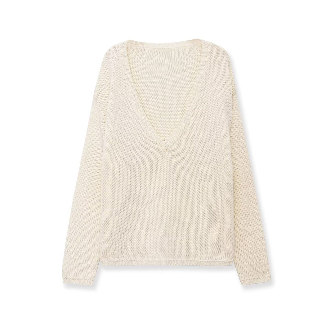 Damen Oversize V-Ausschnitt Grobstrickpullover Echo Archiv