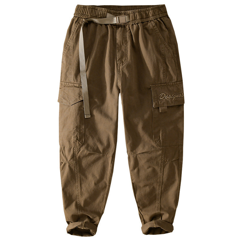 Herren Cargohose im Military-Look mit verstärkten Knien und elastischem Beinabschluss Echoarchiv