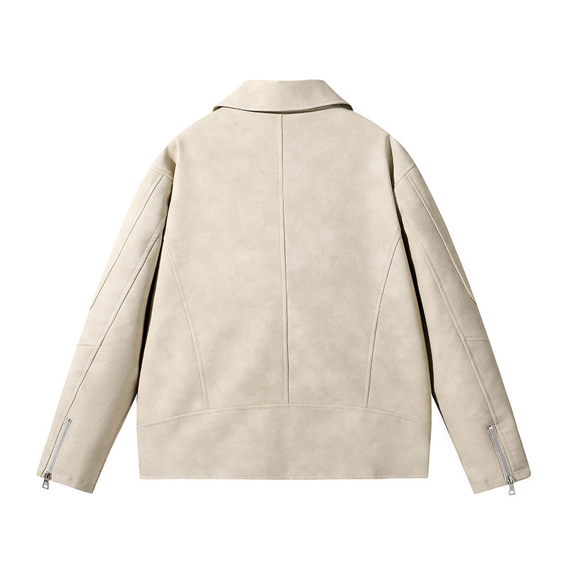 Herren Modische Lederjacke mit asymmetrischem Reißverschluss Echo Archiv