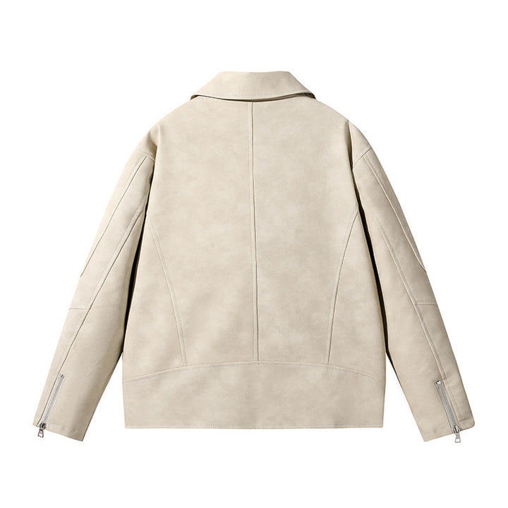 Herren Modische Lederjacke mit asymmetrischem Reißverschluss Echo Archiv